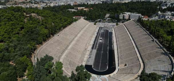 Athens is cleaning its all-marble Olympic stadium for the first time in more than a century