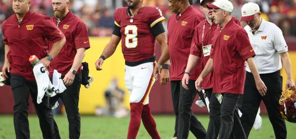 Commanders QB Marcus Mariota has a sprained MCL in his right knee