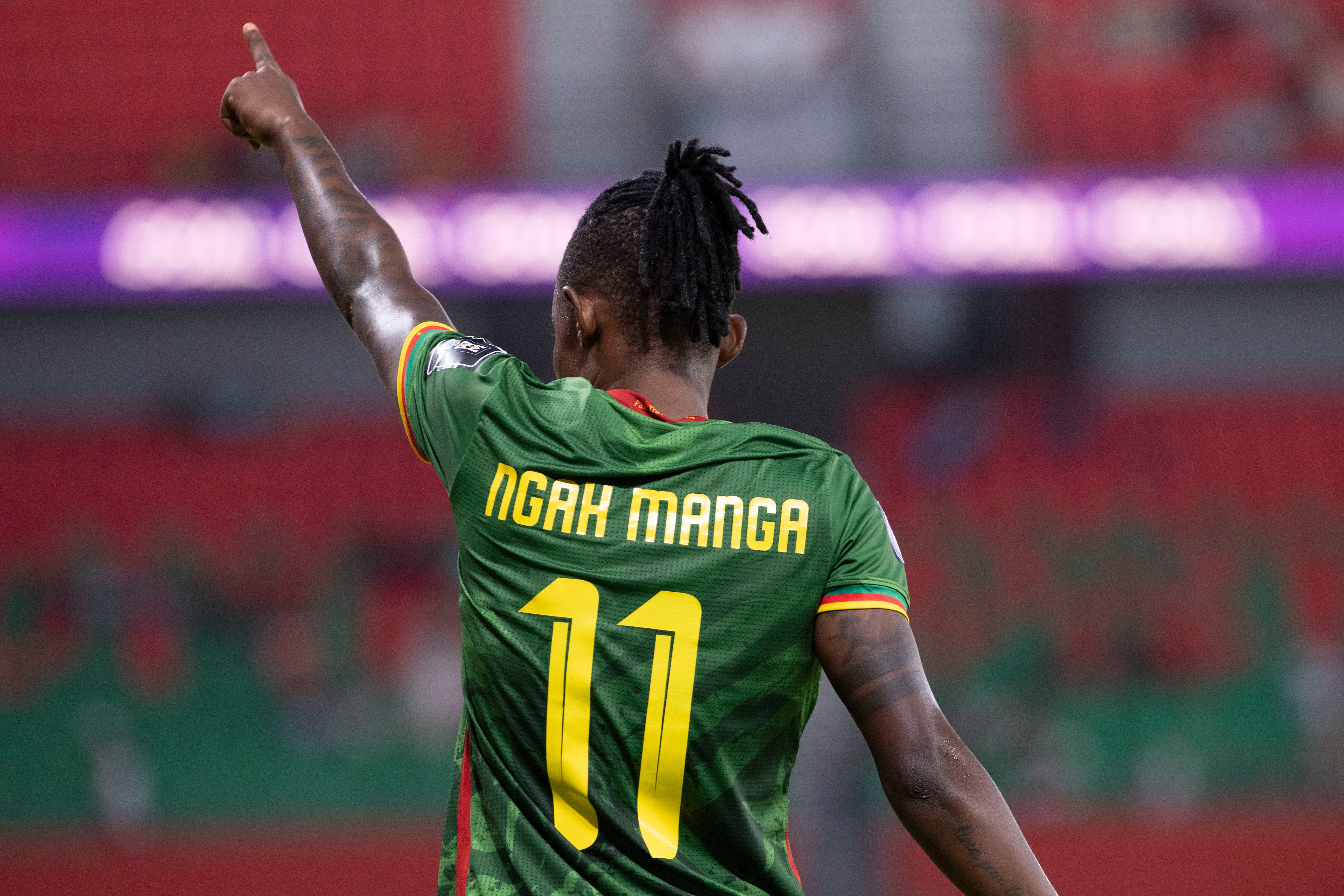Cameroon's Marie Ngah celebrates after scoring her team's third goal against Malawi during the Women AFCON 2026 final soccer match, in Rabat, Morocco, Sunday, Aug. 16, 2026. 