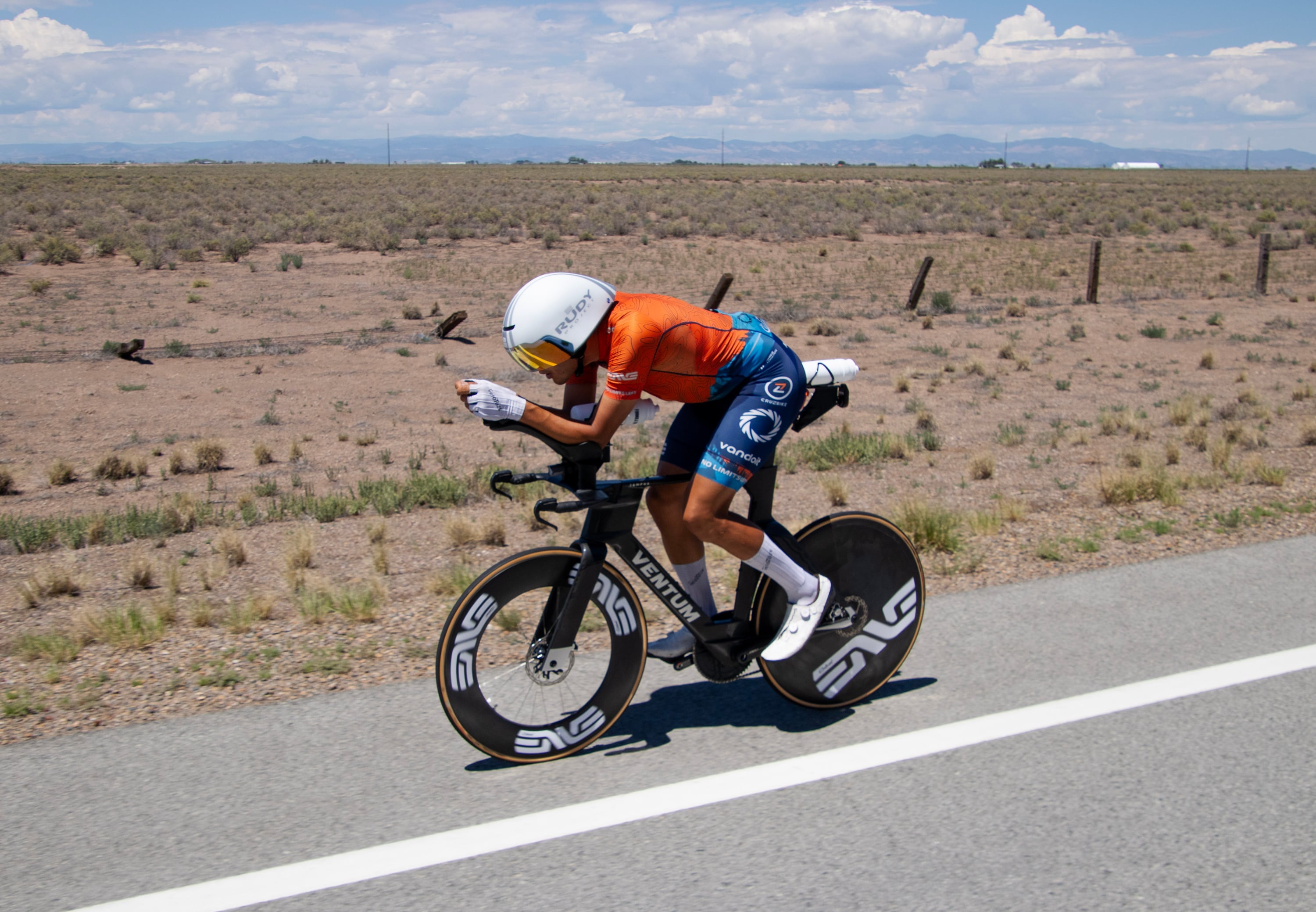 Endurance cyclist Matthew Lefthand of South Ogden, pictured on July 26, became the first rider in history to average more than 30 miles per hour over 200 miles on a certified road course using a standard, upright bicycle. This single performance included six World Ultracycling Association and Guinness World Records on a 61-mile stretch on Highway 17 in Colorado's San Luis Valley.