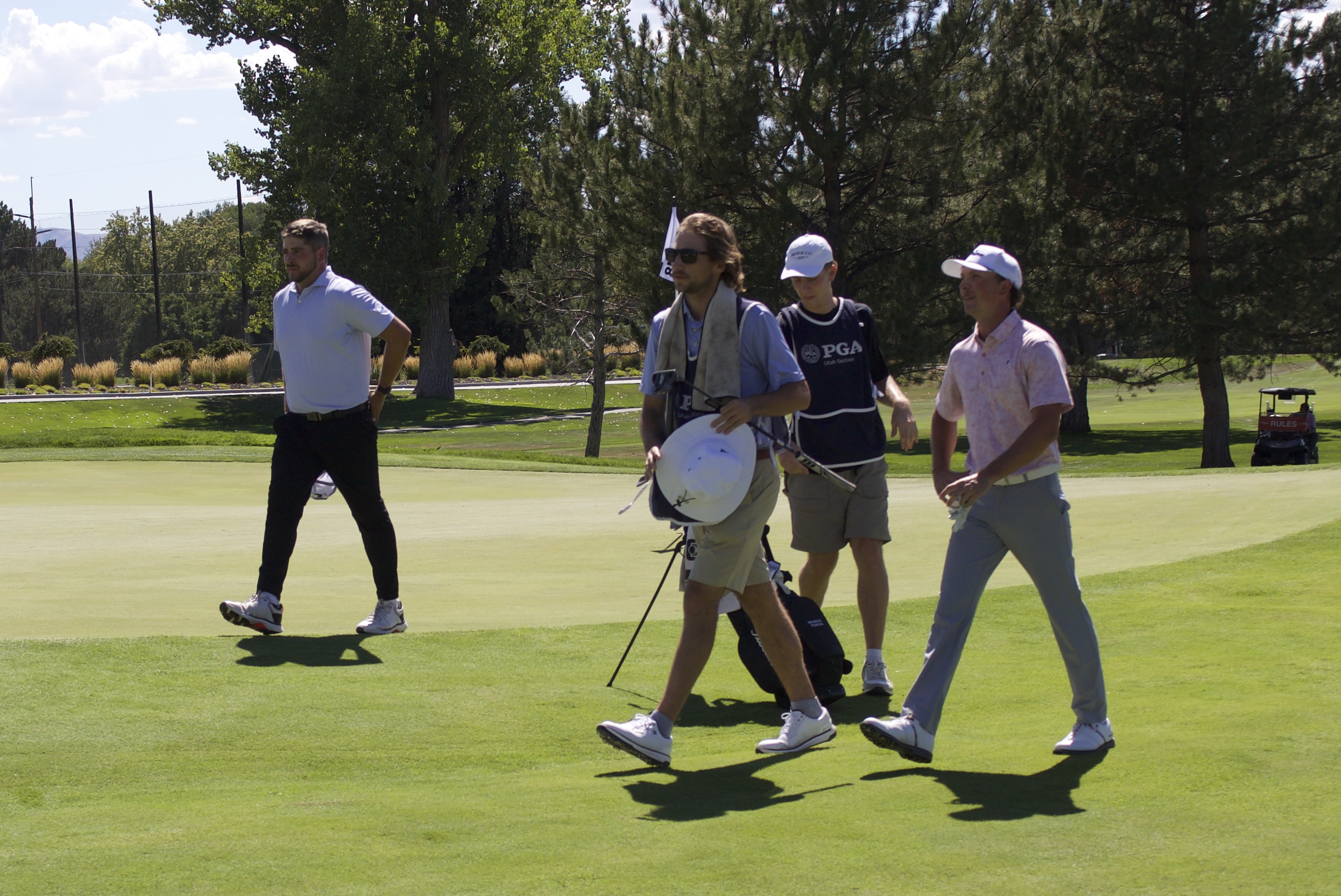 Former BYU golfer Cole Ponich, right, finished second at the 100th Larry H. Miller Utah Open, Sunday, Aug. 16, 2026 at Riverside Country Club in Provo.