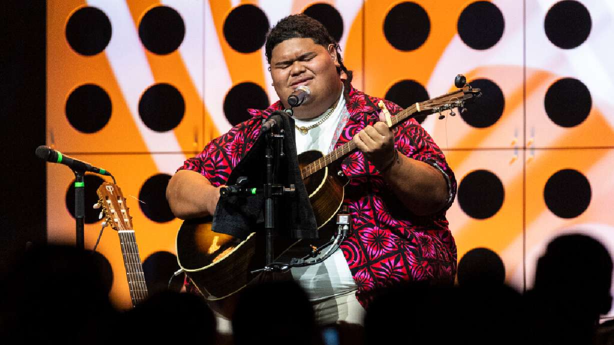 Iam Tongi performs during the 2024 Utah Area Young Single Adult Conference at the Salt Palace Convention Center in Salt Lake City on Aug. 3, 2024.
