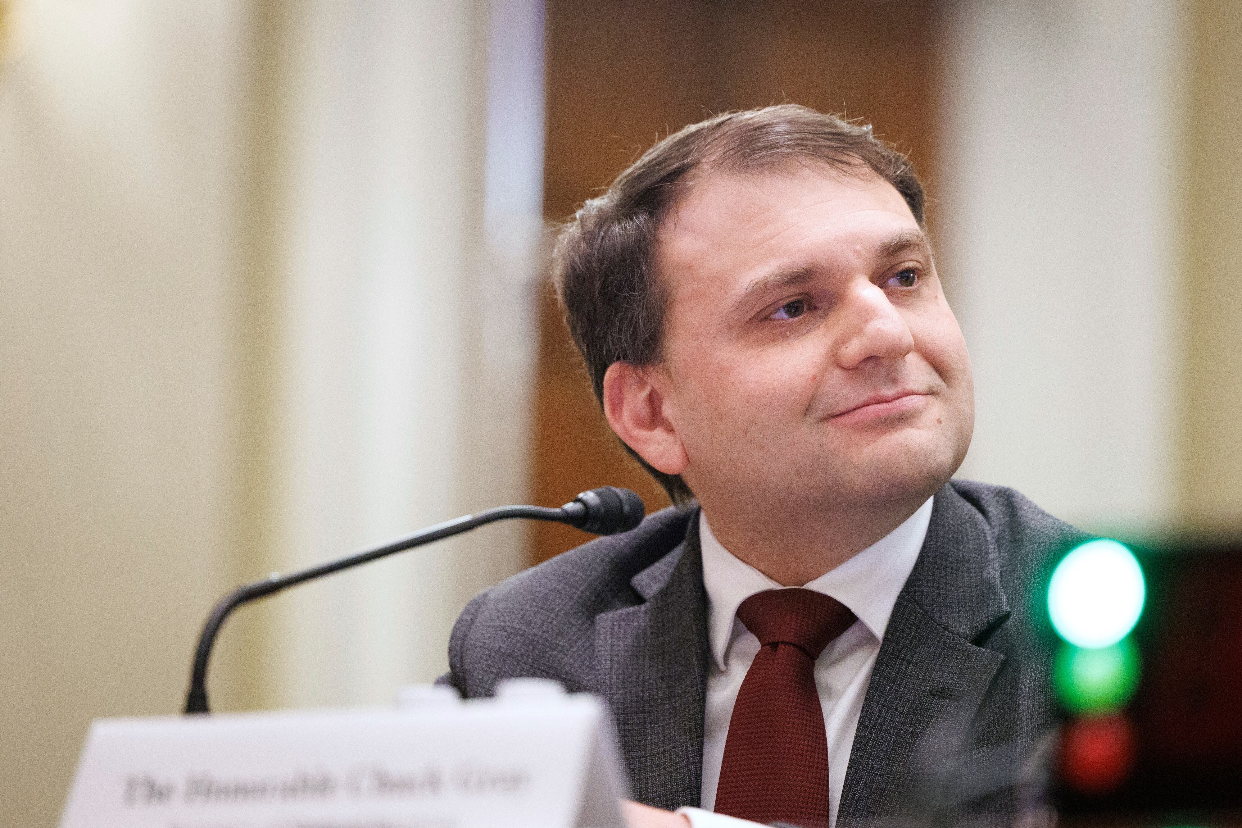 Chuck Gray, Wyoming Secretary of State, testifies during a House Committee on House Administration hearing on federal elections on Capitol Hill, Feb. 10, in Washington. Gray is running for Congress in Wyoming.