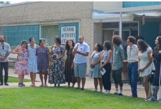Idaho Purce’s grandchildren share memories and heartfelt words about their beloved “Grandma Idaho” during her 100th birthday celebration Sunday at Purce Park in Pocatello.