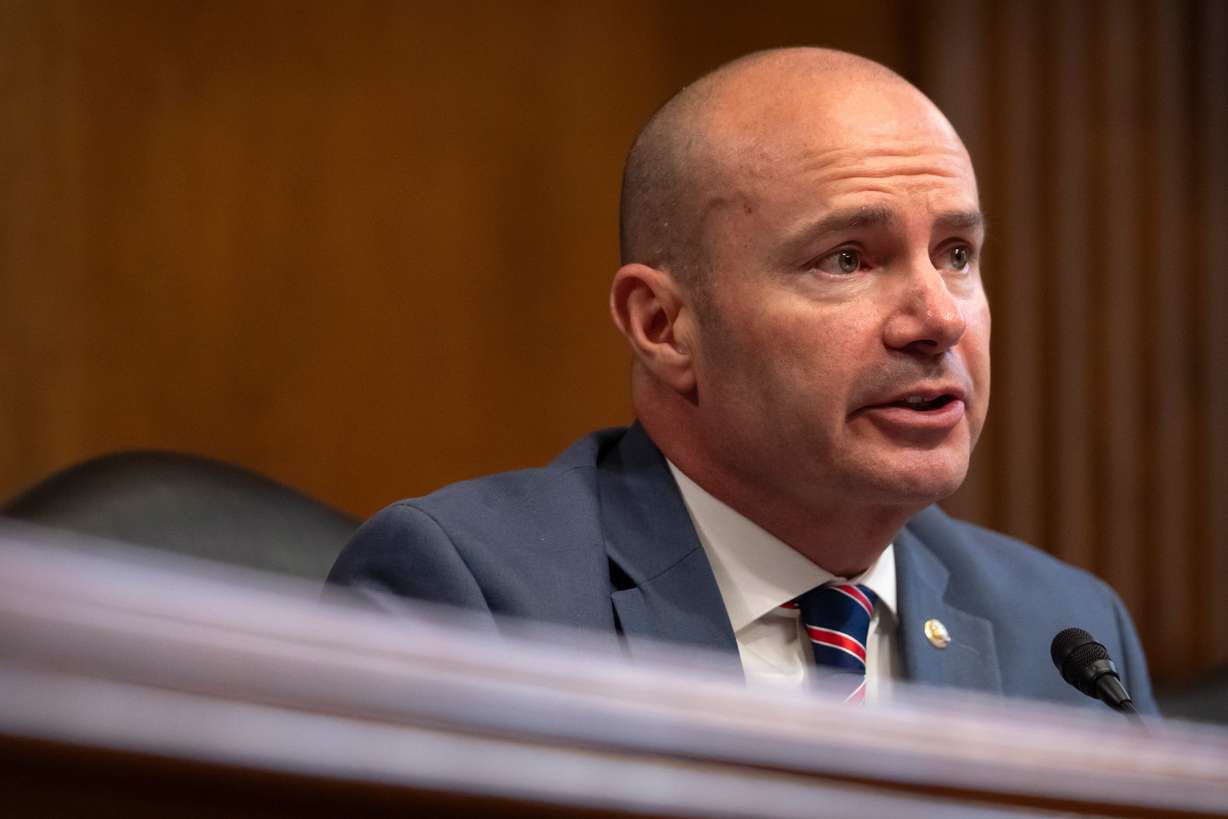Committee chairman Sen. Mike Lee, R-Utah, speaks during a hearing of the Senate Committee on Energy and Natural Resources on Capitol Hill, July 10, 2025, in Washington.