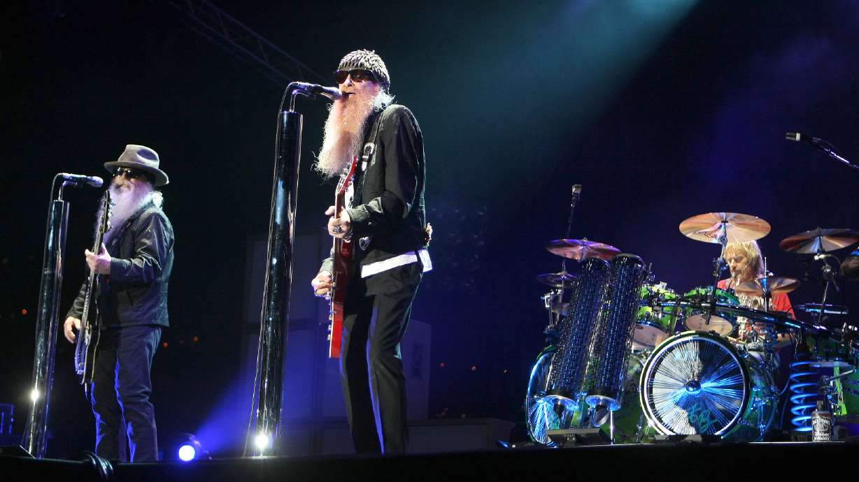 Billy Gibbons, from left, Dusty Hill and Frank Beard of ZZ Top perform in Monaco on July 5, 2010.