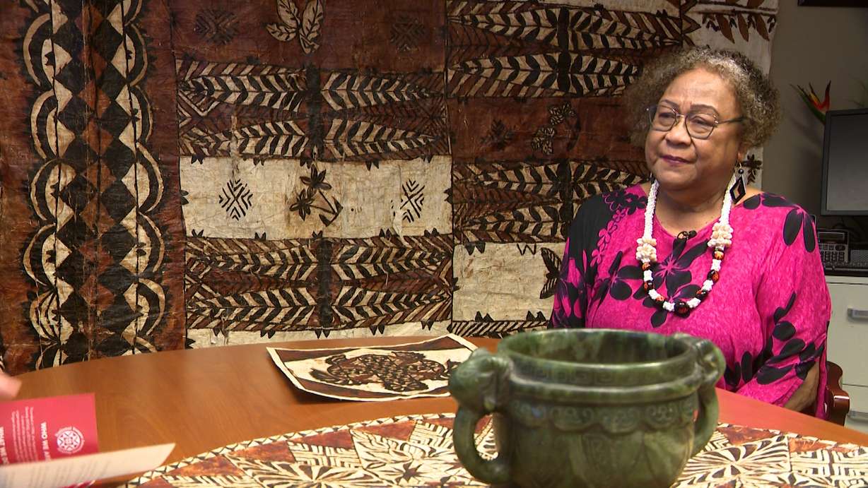 Ivoni Nash, president of the National Tongan American Society, speaks with KSL on Tuesday.