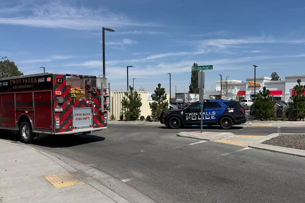 The scene of a shooting that started at an In-N-Out Burger restaurant, Aug. 1, in Twin Falls, Idaho. Jordan Salinas, an armed civilian, was praised for his actions in stopping the shooting.