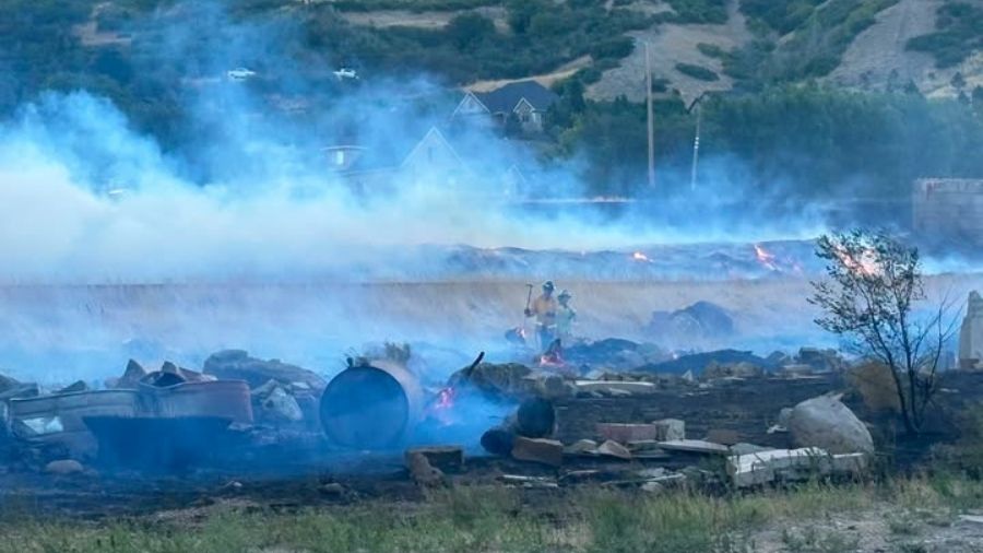 Dugway Fire closes road near mouth of Weber Canyon