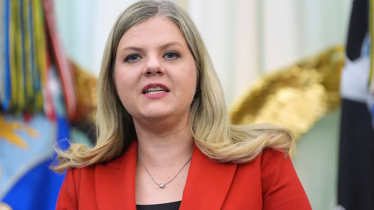 Heidi Overton, deputy director of the White House Domestic Policy Council, speaks during a meeting to sign an executive order about vaccines, Aug. 10, in the Oval Office in Washington. Overton was picked to lead the Food and Drug Administration on Wednesday.