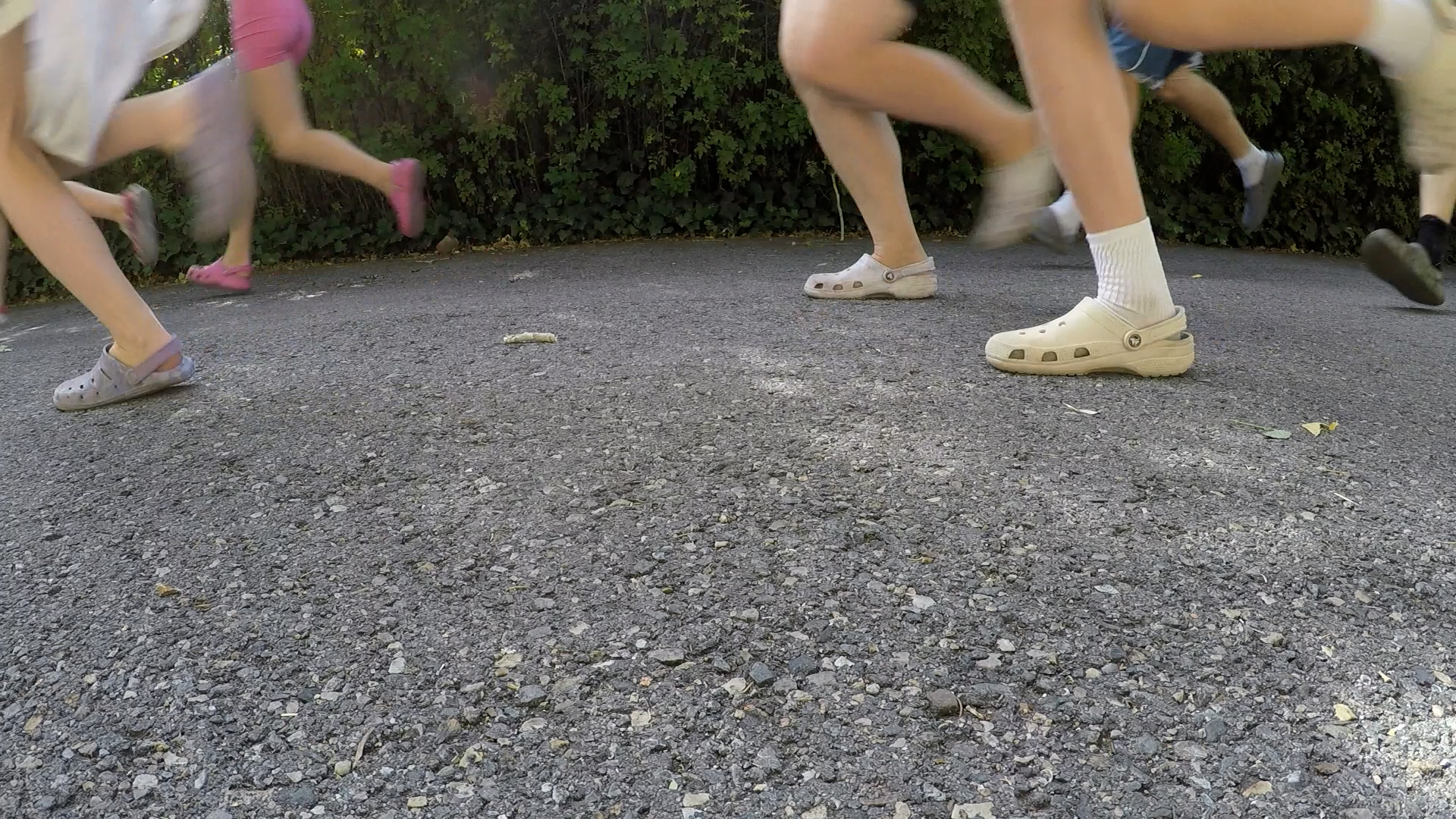 The Pachevs' plastic shoes are pictured on July 2.