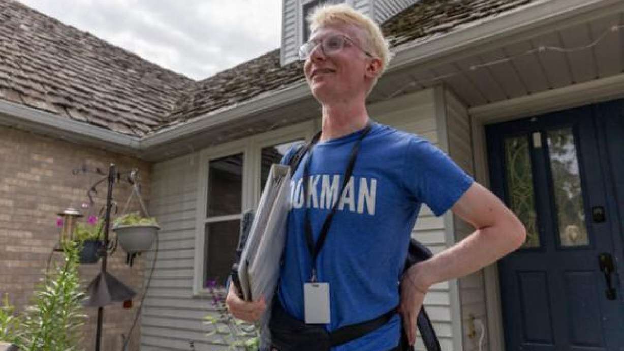 Kert Raudnomm making his rounds going door-to-door selling educational materials from Southwestern Advantage.