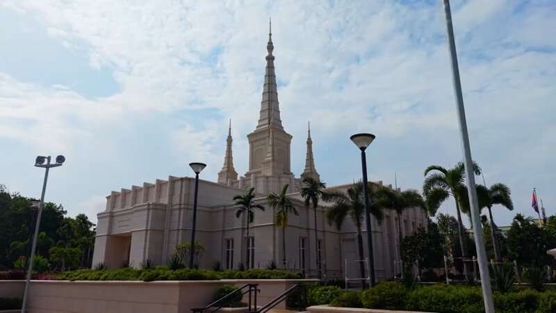 The exterior of the Phnom Penh Cambodia Temple of The Church of Jesus Christ of Latter-day Saints.