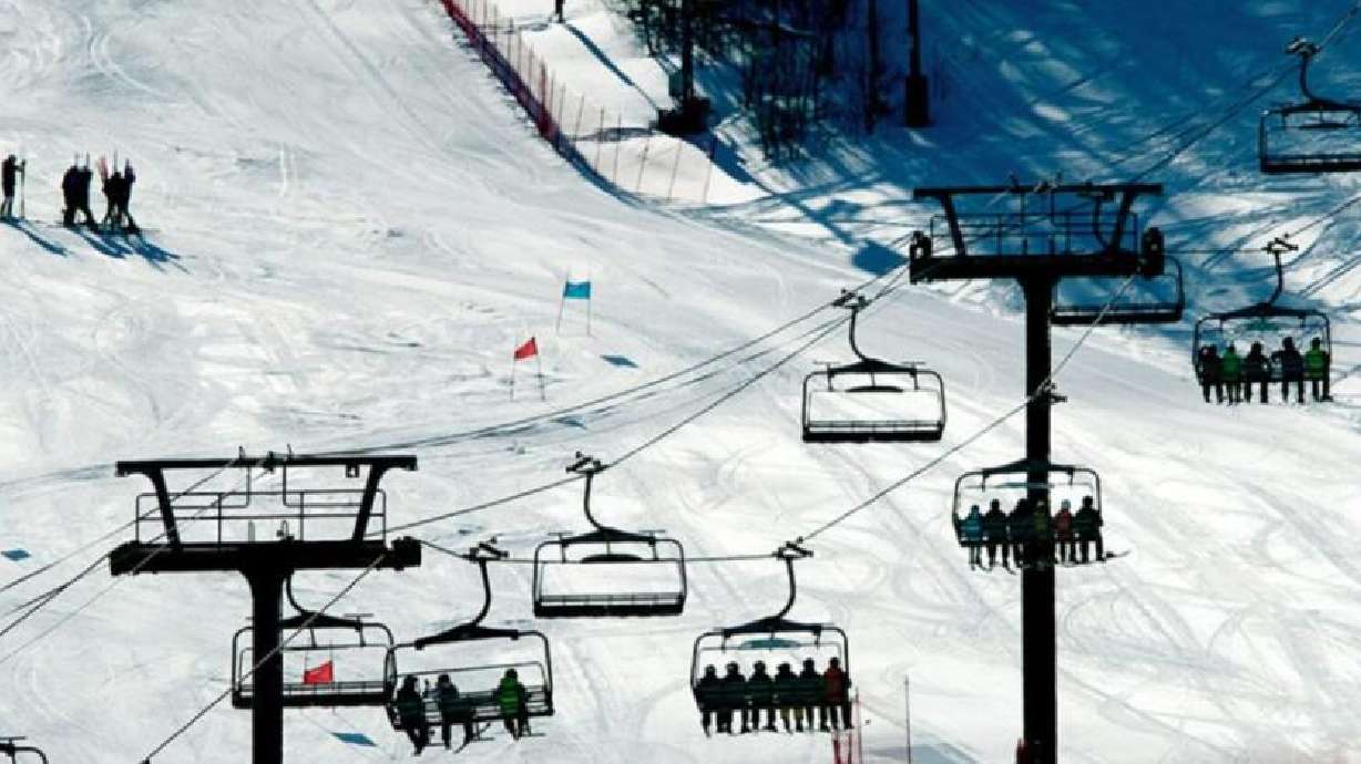 Skiers and snowboarders ride lifts up the mountain at Park City Mountain Resort on Jan. 11, 2022. A potential Super El Niño has Utah skiers and resort operators hopeful for a snowy winter, but forecasters caution that its impact on the state's snowpack remains uncertain.