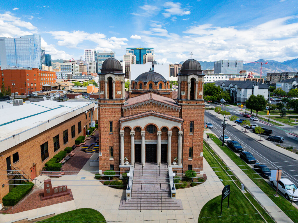 The exterior of the Holy Trinity Cathedral of the Greek Orthodox Church as seen on Aug. 18.