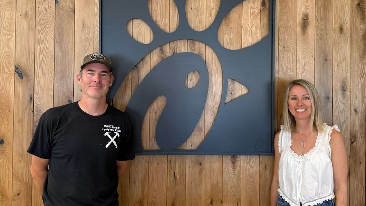 Nate and Lauren Mosteller, the owners and operators of the Chick-fil-A in Ammon, Idaho, are pictured in an undated photo.
