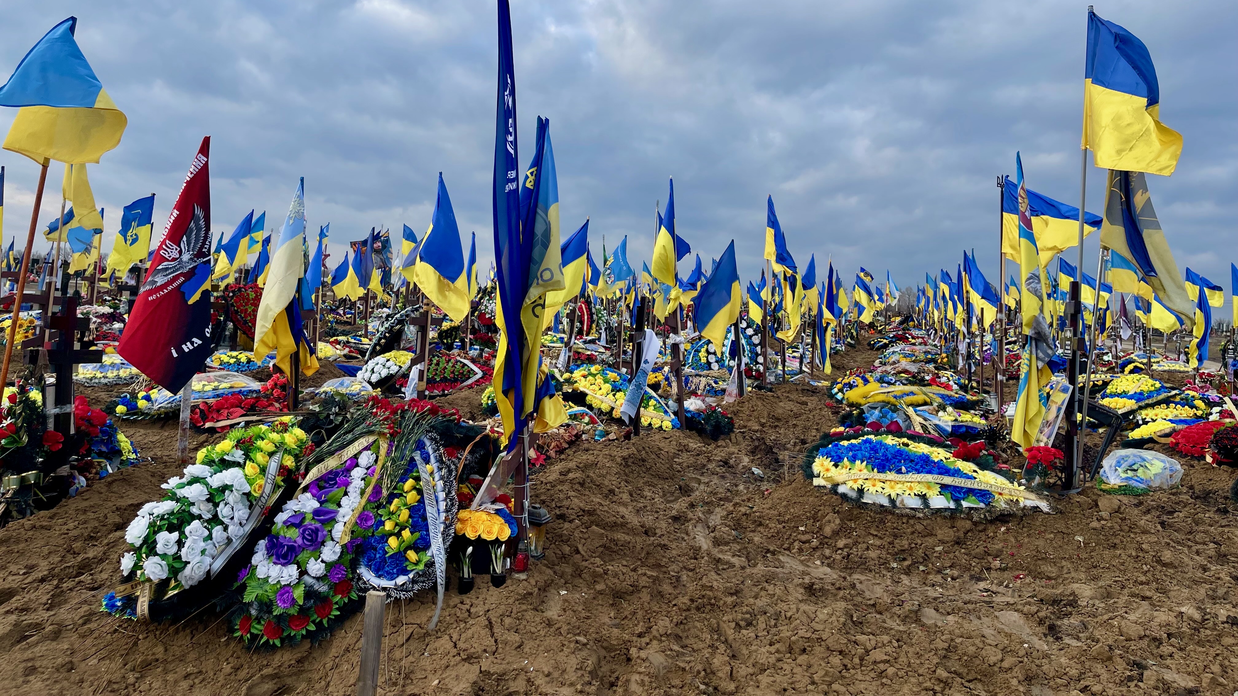 A Utah contingent recently returned from a humanitarian trip to Ukraine and the group leaders is pressing for continued aid for the country in its war with Russia. The photo shows a cemetery in the Ukrainian city of Kharkiv.