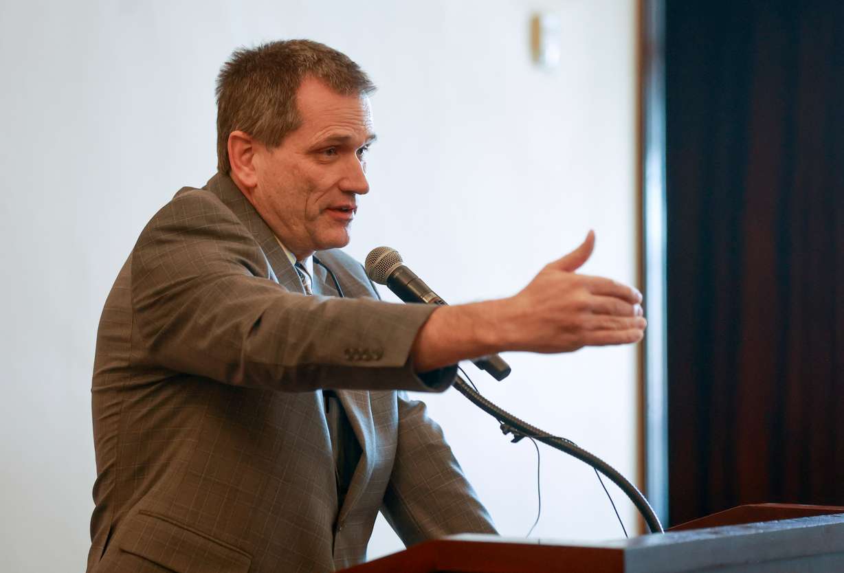 Rep. Ray Ward, R-Bountiful, speaks during a meeting to preview proposed legislation for the 2026 legislative session related to housing affordability and availability at the Capitol in Salt Lake City on Tuesday, Jan. 13, 2026.