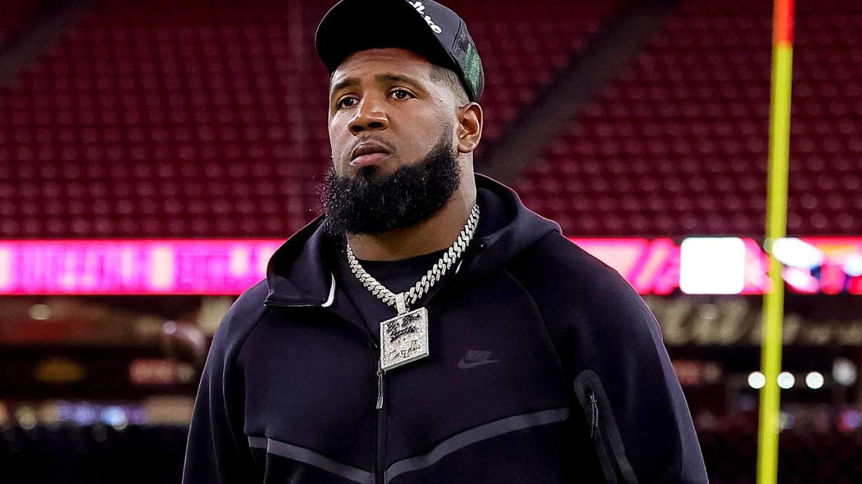 FILE - Buffalo Bills defensive tackle Ed Oliver arrives for an NFL football game against the Houston Texans, Nov. 20, 2025, in Houston.