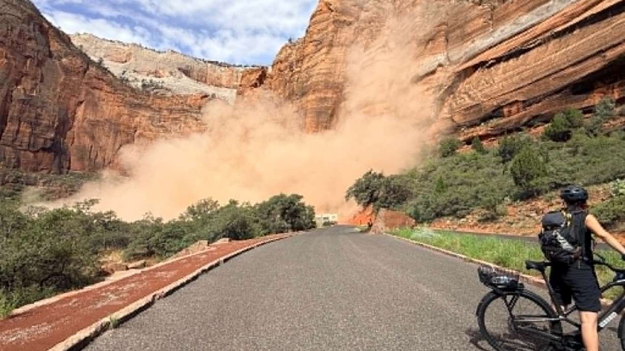 A rockfall led to a closure of the Zion Canyon road on Monday. The Zion National Park road closure was lifted on Tuesday.