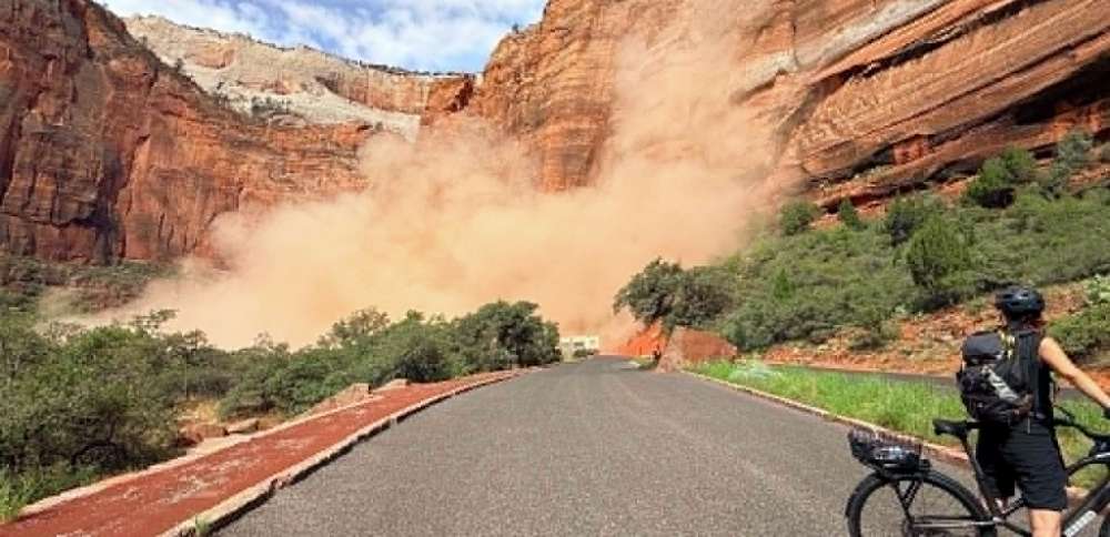 Video shows large rockfall that prompted temporary Zion National Park road closure