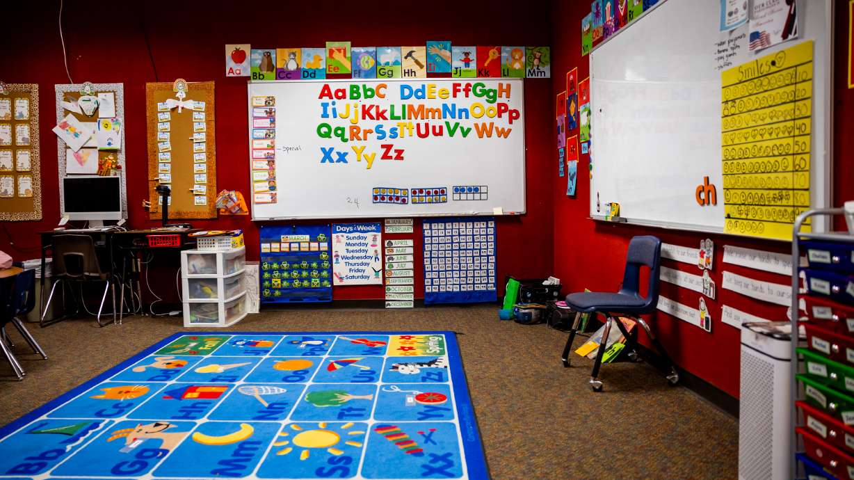 A kindergarten classroom at Manti Elementary School in Manti on March 24, 2025. Thirteen schools in the Timpanogos School District could potentially face closure or consolidation.