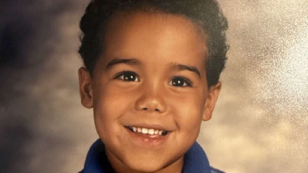 A young Tyler Anger is pictured in a school photograph. Anger discovered later in life after being adopted, that his biological father was an inmate on death row. Then, his father's conviction was overturned./