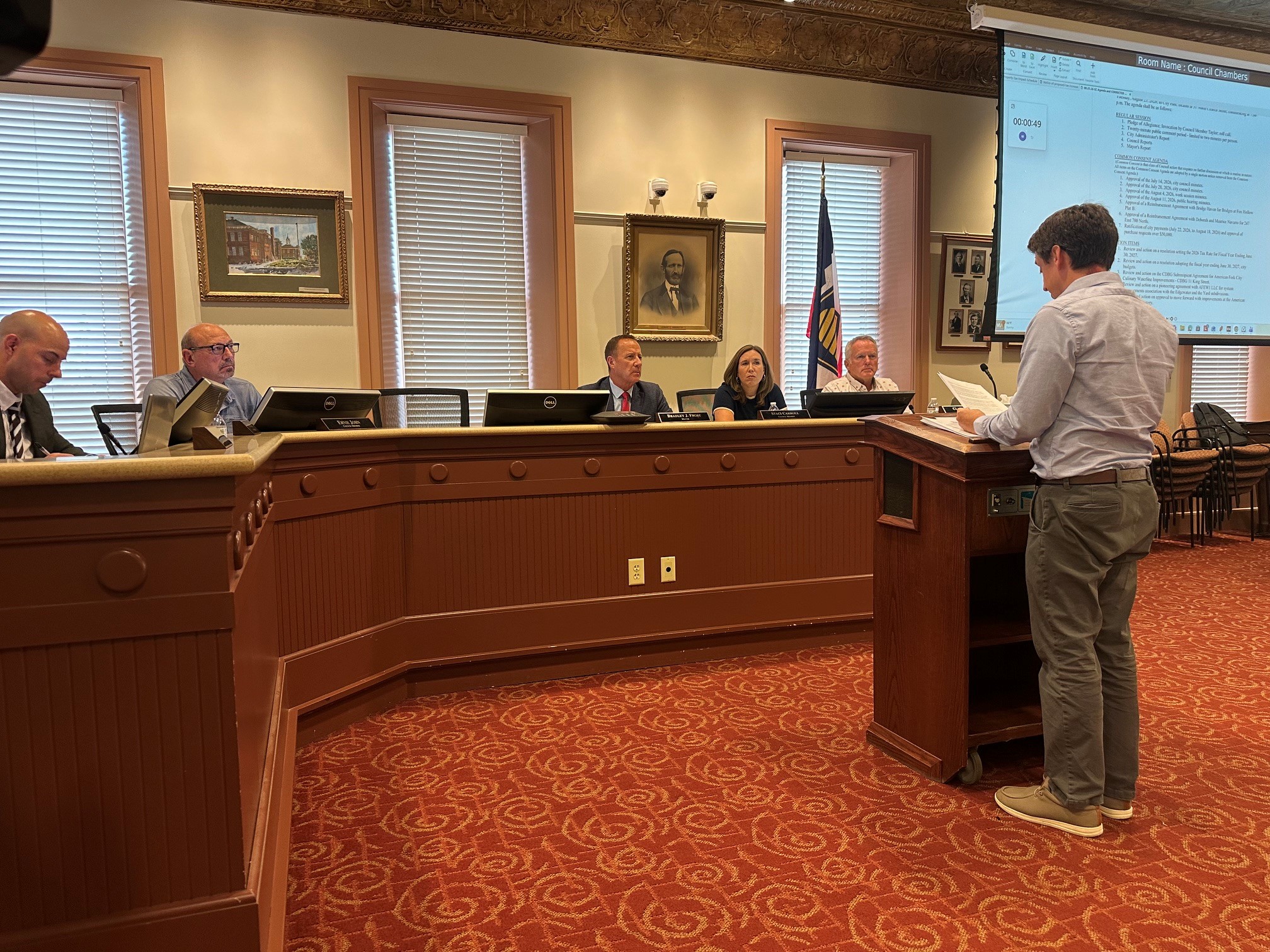 Dale Stewart speaks at American Fork City Council meeting on Tuesday night