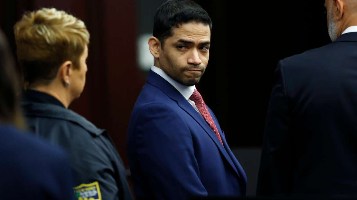 Mario Fernandez Saldana reacts after the guilty verdict in his trial at the Duval County Courthouse in Jacksonville, Fla., on Wednesday.