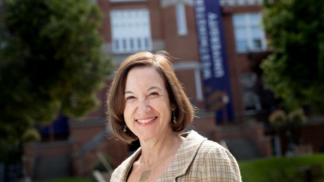 Westminster University President Sylvia Torti on campus in Salt Lake City on Wednesday, the first day of the fall semester at Salt Lake City's Westminster University — and also a first-ever back-to-school moment for its new president.