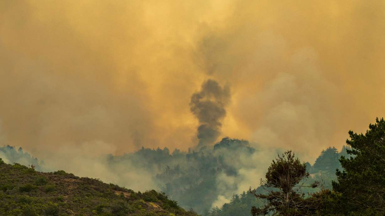 Smoke billows from the Plaskett Fire near Big Sur, Calif, Thursday, Aug. 27, 2026.