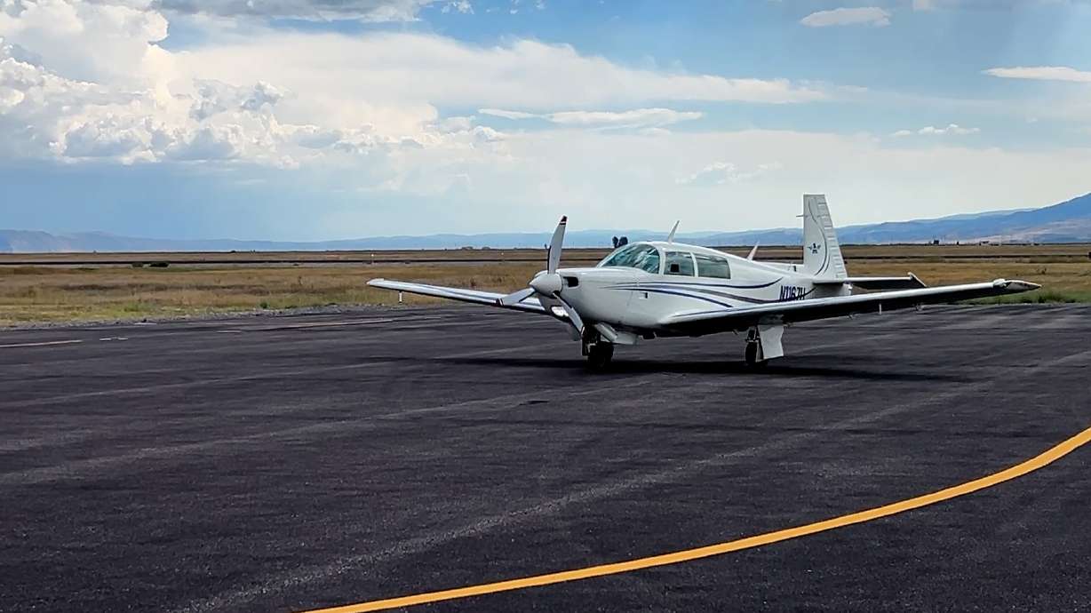 A small plane lands at the Bear Lake County Airport. With help from state and federal funding, the Bear Lake County Airport is preparing for more aircraft, more hangars and eventually even jet fuel.