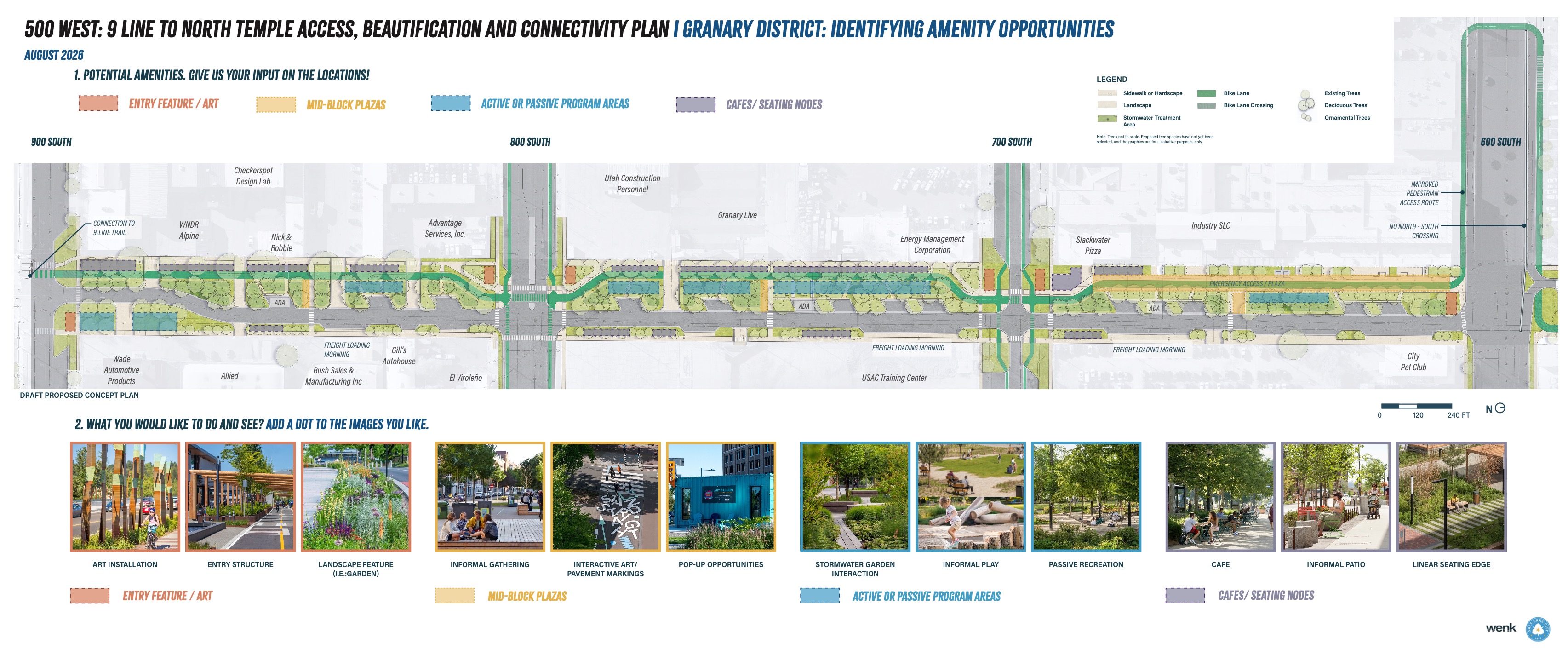 A new concept for the "500 West Corridor Improvement and Connectivity Plan." An online survey about the concept remains open through Sept. 12.