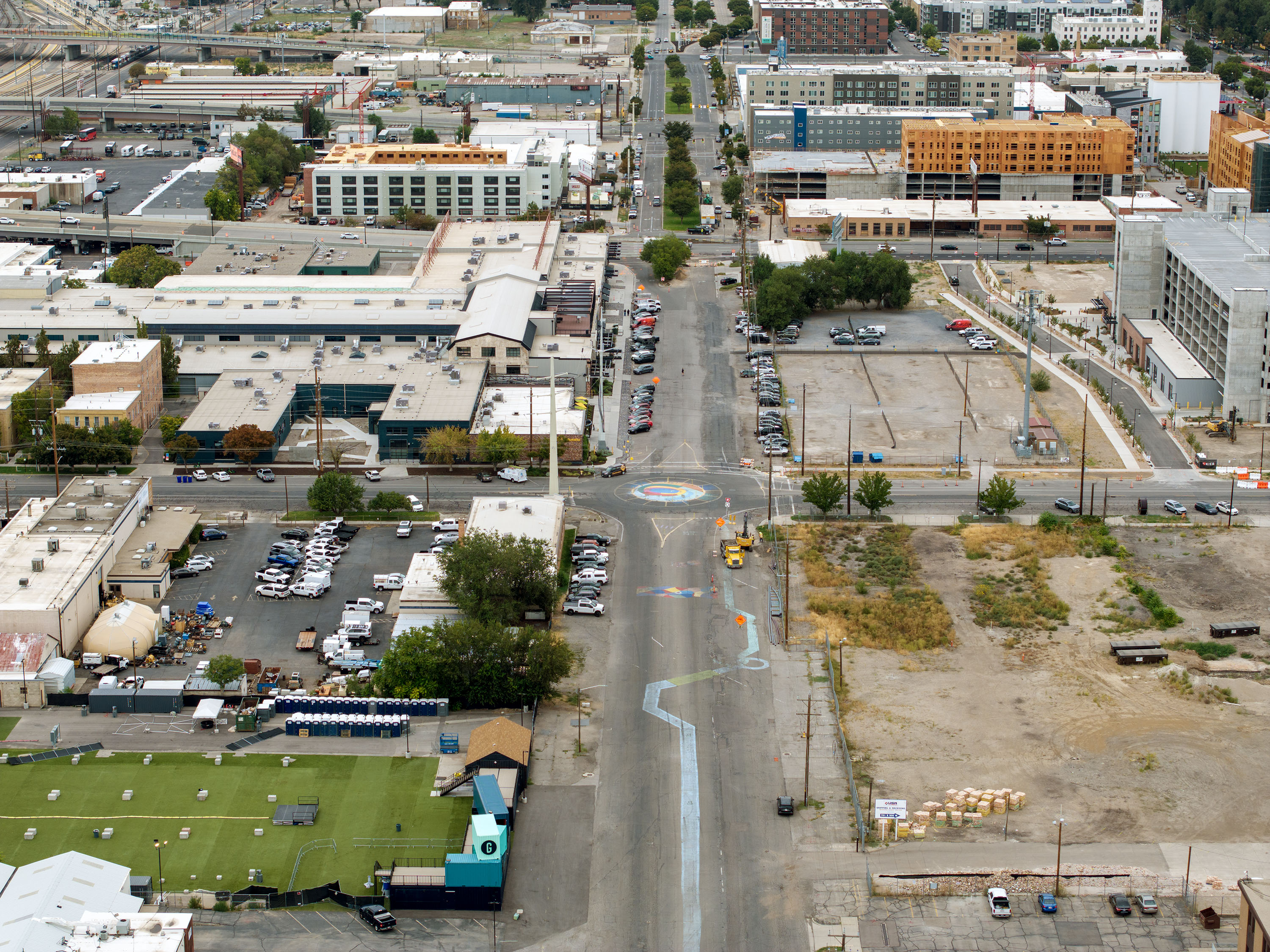 An aerial view of 500 West in Salt Lake City on Friday. Salt Lake City unveiled a concept plan for the future of 500 West on Thursday, along with an online survey.