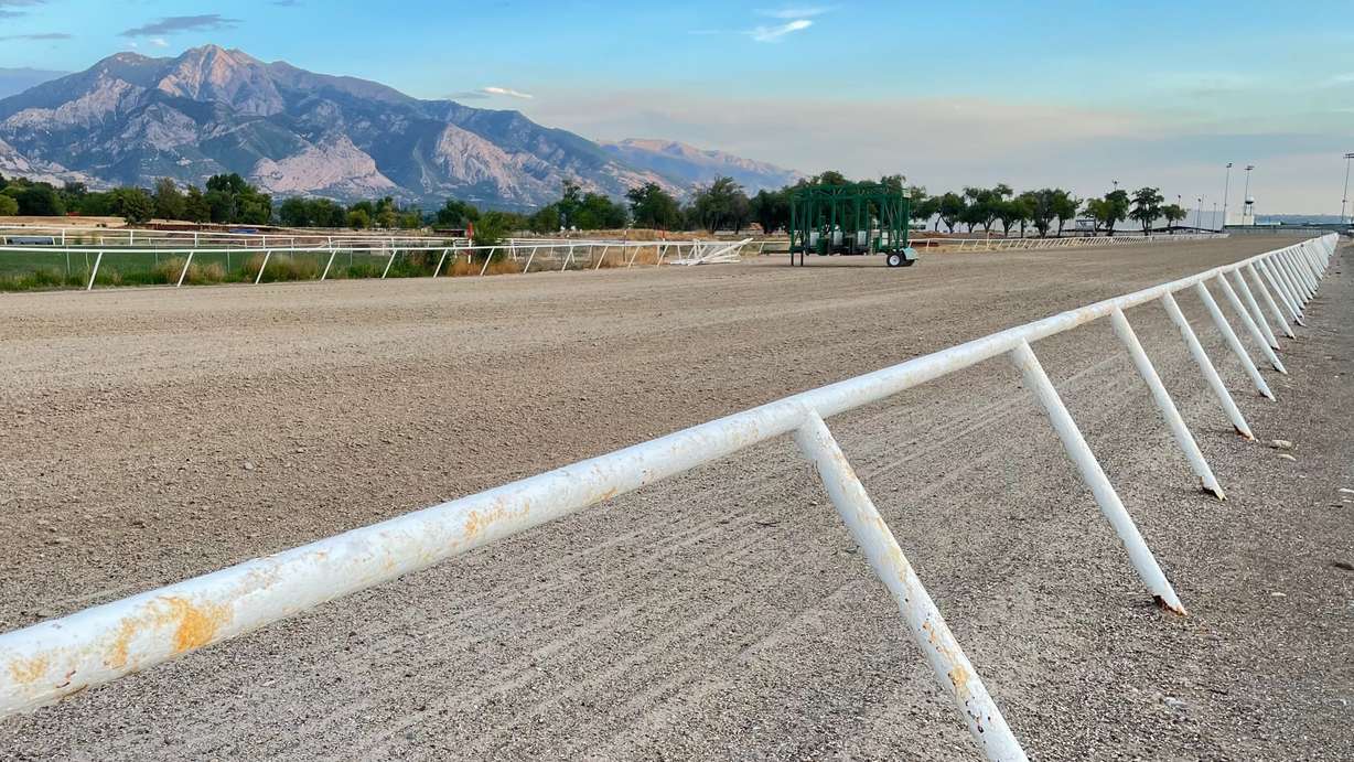 Unregulated quarter horse racing at Golden Spike Event Center in Ogden, decried by PETA, has stopped, at least for now. The track at the facility is pictured on Tuesday.