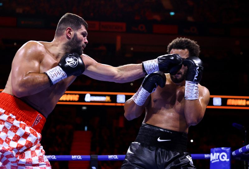 Boxing - Moses Itauma v Filip Hrgovic - IBF World Heavyweight Title - O2 Arena, London, Britain - August 29, 2026 Filip Hrgovic in action during his fight against Moses Itauma Action Images via Reuters/Peter Cziborra