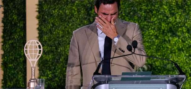 Roger Federer brought to tears during his induction into International Tennis Hall of Fame
