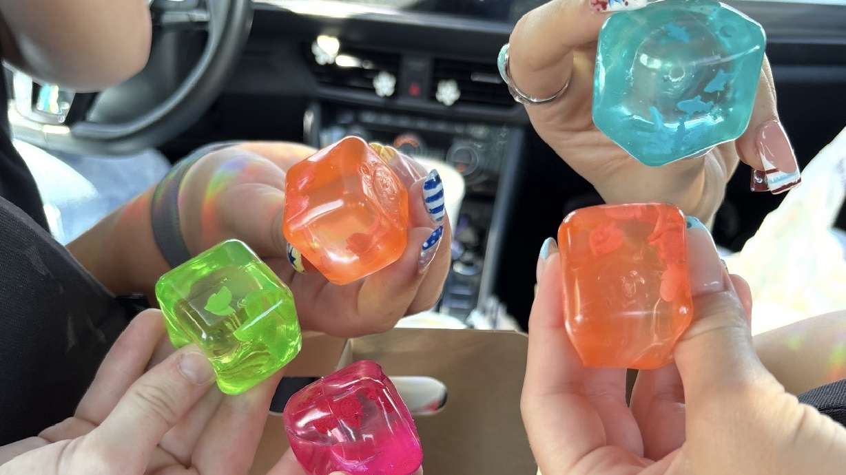 A photo taken Aug. 29 shows squishy toys that were distributed by Swig in Utah.