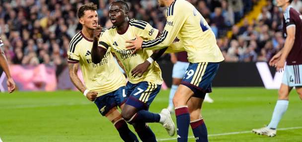 Saka makes the diference as Arsenal down Villa to maintain winning start