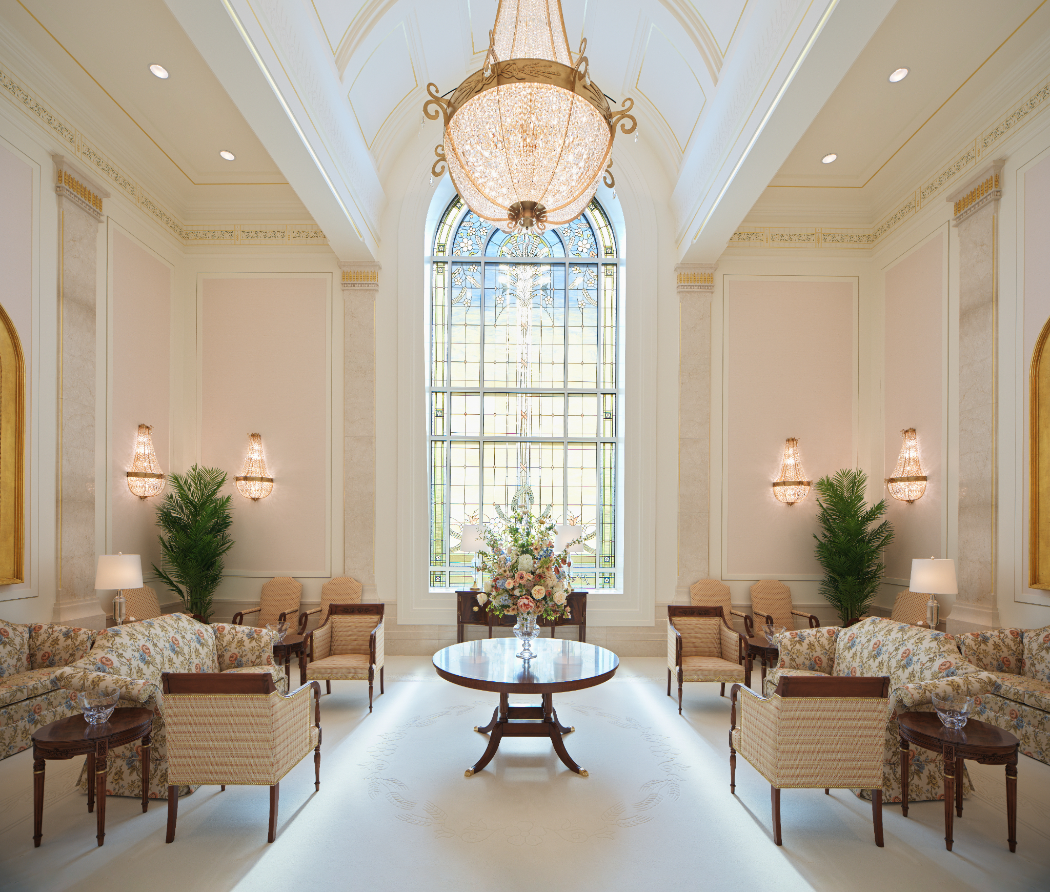 The celestial room in the Ephraim Utah Temple. The temple's public open house runs from Wednesday to Sept. 19 following a media day on Monday.