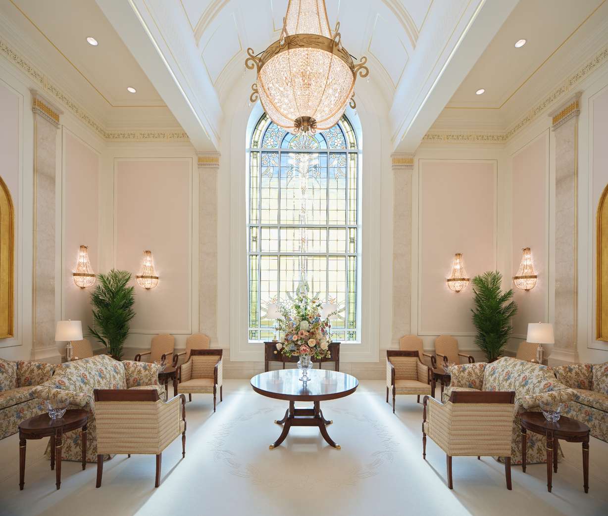 The celestial room in the Ephraim Utah Temple. The temple's public open house runs from Wednesday to Sept. 19 following a media day on Monday.
