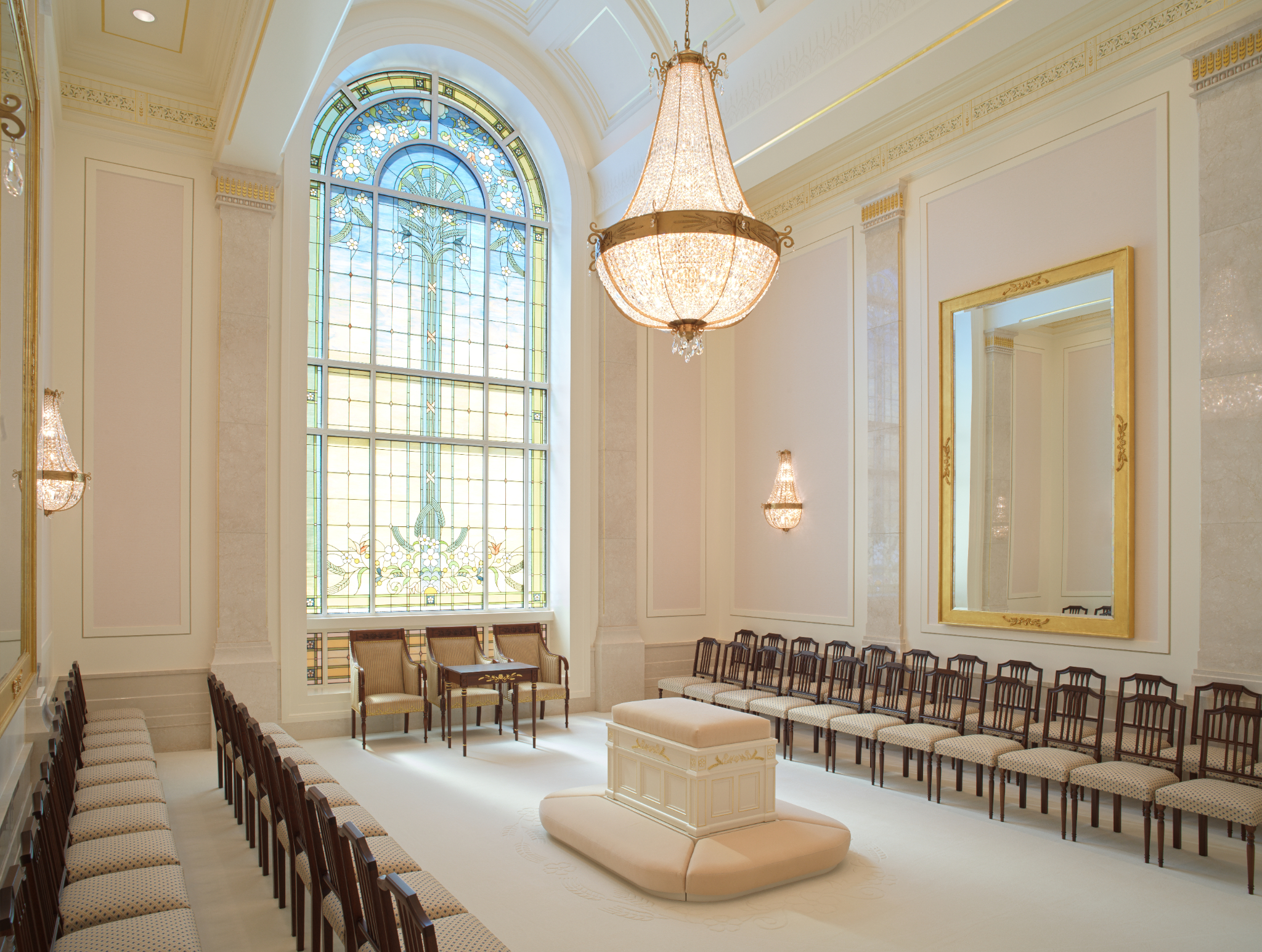 A sealing room in the Ephraim Utah Temple. The temple's public open house runs from Wednesday to Sept. 19 following a media day on Monday.