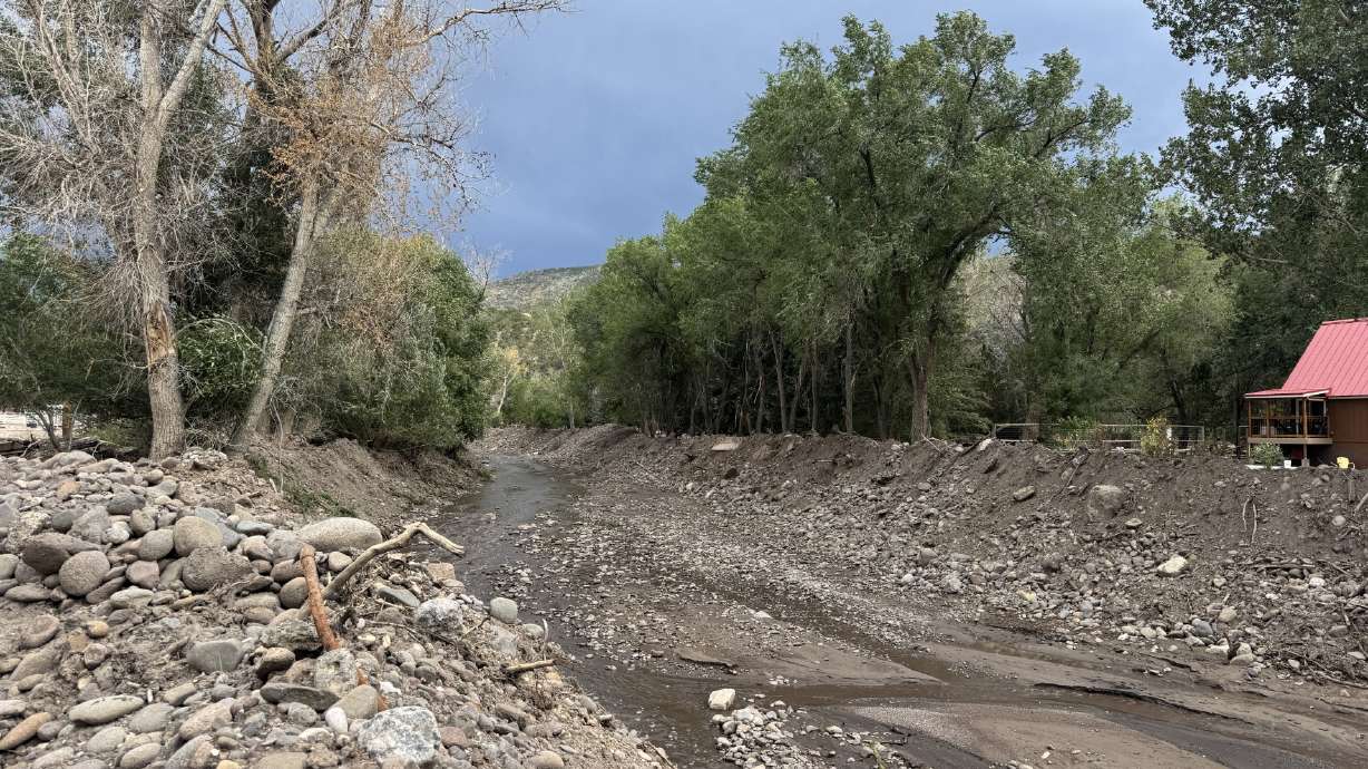 Section of the river banks in the "Grove" area of Beaver is pictured on Monday.