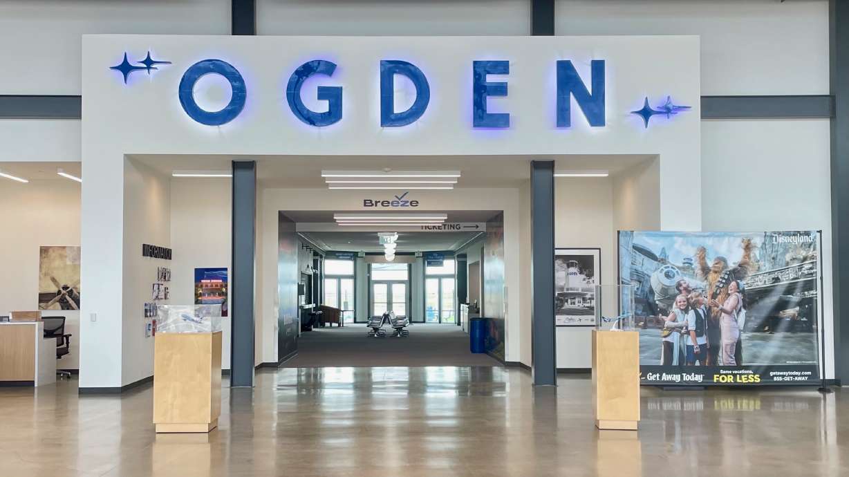 An Ogden brewpub is to open a new eatery at Ogden-Hinckley Airport, part of city officials' moves to prod increased use of the small airport and bolster its profile. The airport is pictured Monday.
