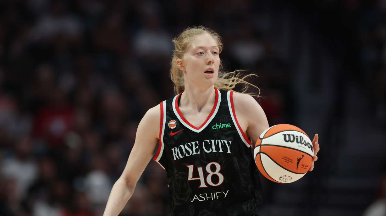 FILE - Portland Fire forward-center Frieda Buhner plays during a WNBA basketball game against the Chicago Sky in Portland, Ore., Saturday, May 9, 2026.