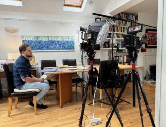 Josh Sabey works on his 9/11 documentary, which is available to stream on Amazon Prime beginning Sept. 1.