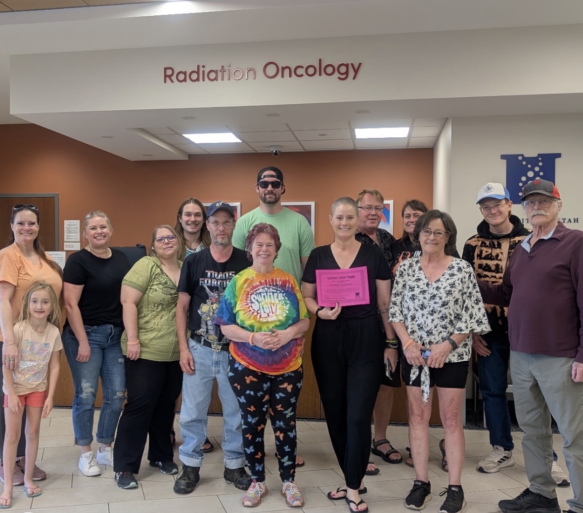 Family and friends showed support for Katie Walterman during her last radiation treatment for Stage 4 uterine cancer.