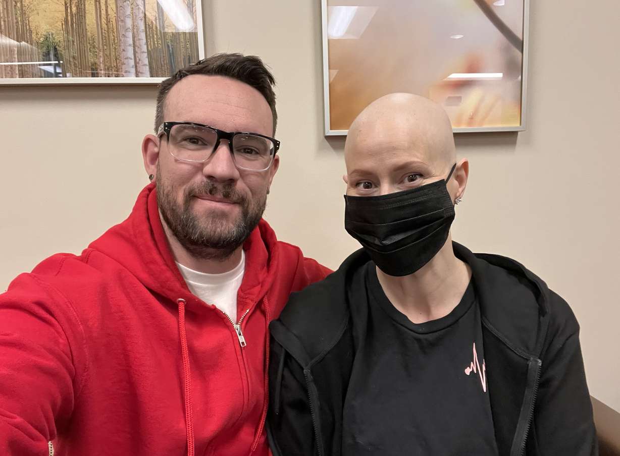 Katie Walterman and her husband Thomas prepare for her last round of chemotherapy for Stage 4 uterine cancer.