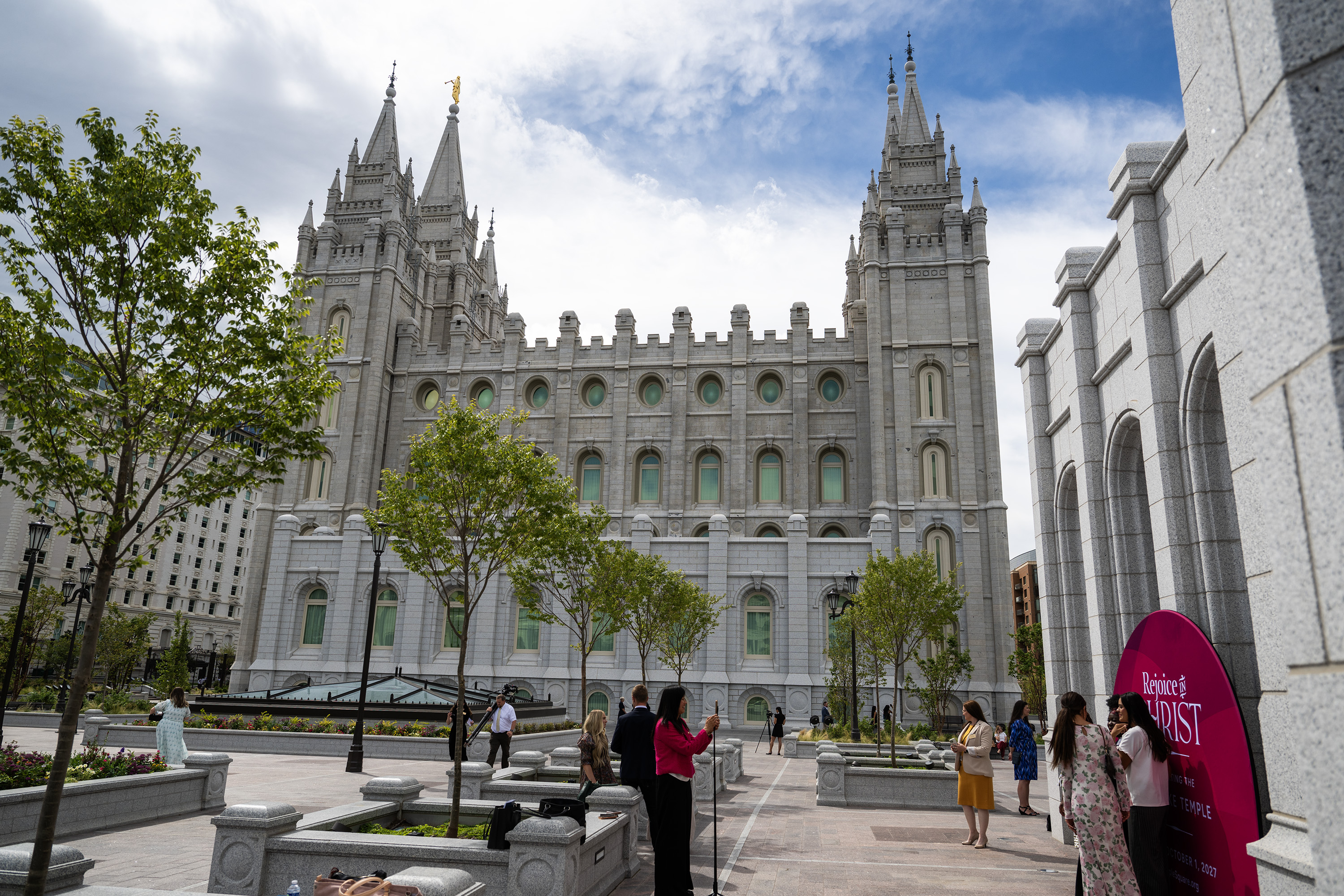 The Salt Lake Temple is nearly ready to reopen after its renovation, and the celebration theme was announced at a press event on Tuesday.