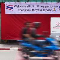The USS Abraham Lincoln arrives in Thailand following its Middle East deployment